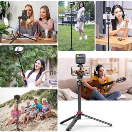Ulanzi MT-44 - mini statyw 2w1, selfie stick z głowicą kulową - przykład użycia